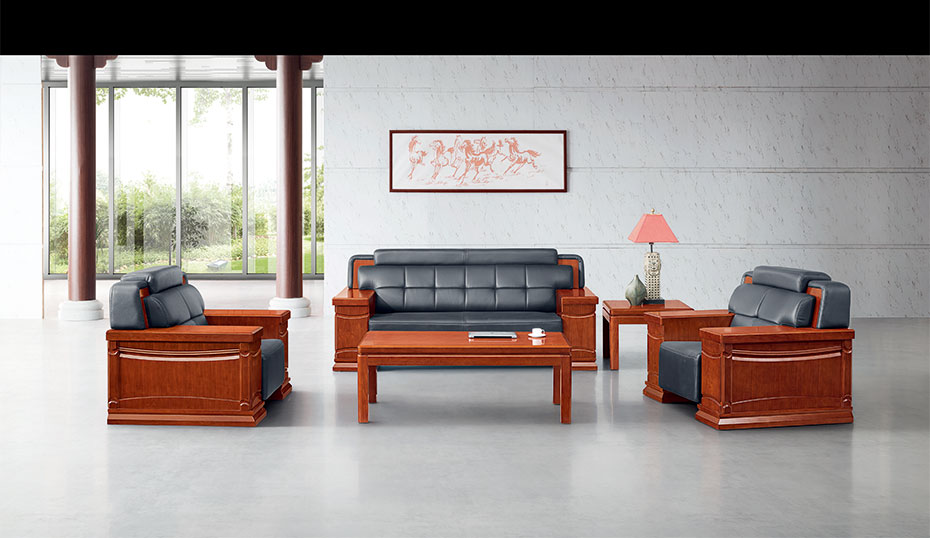 总裁室家具配套GL-RT3018 1+1+3 牛皮真皮办公沙发